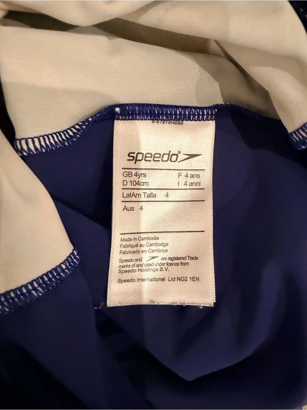 Speedo Navy Blue and White Kids Swimwear